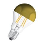 Osram Classic LED E27 Pear Filament Mirror Gold 4W 400lm - 827 Extra Warm White | Replaces 35W Osram Classic LED E27 Pear Filament Mirror Gold 4W 400lm - 827 Extra Warm White | Replaces 35W