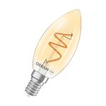 Osram Vintage 1906 LED Classic Slim E14 Candle Filament Gold 3.5W 300lm - 922 Extra Warm White | Best Colour Rendering - Dimmable - Replaces 25W Osram Vintage 1906 LED Classic Slim E14 Candle Filament Gold 3.5W 300lm - 922 Extra Warm White | Best Colour Rendering - Dimmable - Replaces 25W
