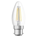 Ledvance Classic Performance LED Bulb B22d Candle Filament Clear 4W 470lm - 827 Extra Warm White | Replaces 40W Ledvance Classic Performance LED Bulb B22d Candle Filament Clear 4W 470lm - 827 Extra Warm White | Replaces 40W