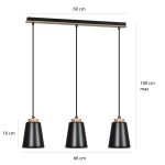 Emibig Pendant Bolero Steel Black | Suitable for 3x E27 - Max 15W