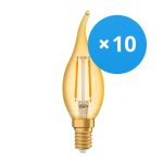 Multipack 10x Ledvance Vintage 1906 LED E14 Candle Gold 1.5W 120lm - 824 Extra Warm White | Replaces 15W Multipack 10x Ledvance Vintage 1906 LED E14 Candle Gold 1.5W 120lm - 824 Extra Warm White | Replaces 15W