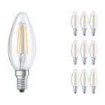 Multipack 10x Ledvance CLASSIC LED E14 Candle Filament Clear 4W 470lm - 827 Extra Warm White | Replaces 40W Multipack 10x Ledvance CLASSIC LED E14 Candle Filament Clear 4W 470lm - 827 Extra Warm White | Replaces 40W