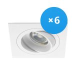 Multipack 6x Noxion Recessed Spot Boxi MR16 Tiltable White | Cutout 80mm - GU10 Socket Multipack 6x Noxion Recessed Spot Boxi MR16 Tiltable White | Cutout 80mm - GU10 Socket