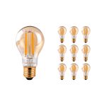 Multipack 10x Noxion Lucent Filament LED E27 Pear Amber 7.2W 630lm - 822 Extra Warm White | Dimmable - Replaces 50W Multipack 10x Noxion Lucent Filament LED E27 Pear Amber 7.2W 630lm - 822 Extra Warm White | Dimmable - Replaces 50W