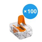 Multipack 100x Wago 221-412 Connector Compact | 2 Wire Connection - Cage Clamp Multipack 100x Wago 221-412 Connector Compact | 2 Wire Connection - Cage Clamp