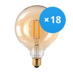 Multipack 18x Noxion Lucent LED E27 Globe Filament Amber 125mm 7.2W 630lm - 822 Extra Warm White | Replaces 60W Multipack 18x Noxion Lucent LED E27 Globe Filament Amber 125mm 7.2W 630lm - 822 Extra Warm White | Replaces 60W