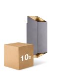Multipack 10x Nordlux Nico Wall Light Aluminium Anthracite Up & Down | Suitable for 2x GU10 Multipack 10x Nordlux Nico Wall Light Aluminium Anthracite Up & Down | Suitable for 2x GU10