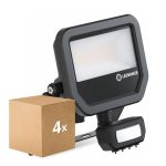 Multipack 4x Ledvance LED Floodlight Aluminium Black 17W 2400lm 100D - 840 Cool White | IP65 - Motion And Light Sensor - Symmetrical Multipack 4x Ledvance LED Floodlight Aluminium Black 17W 2400lm 100D - 840 Cool White | IP65 - Motion And Light Sensor - Symmetrical