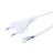 Euro Power Cable with Flat Plug 2x 0,75 2m White
