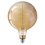 Philips Classic LEDglobe E27 200mm Filament Gold 7W 470lm - 818 Extra Warm White | Dimmable - Replaces 40W