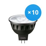 Multipack 10x Philips Master LEDspot GU5.3 MR16 7.5W 500lm 24D - 930 Warm White | Best Colour Rendering - Dimmable - Replaces 50W