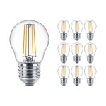 Multipack 10x Philips Corepro LEDluster E27 Ball Filament Clear 4.3W 470lm - 827 Extra Warm White | Replaces 40W