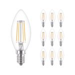 Multipack 10x Philips Corepro LEDcandle E14 Filament Clear 4.3W 470lm - 827 Extra Warm White | Replaces 40W