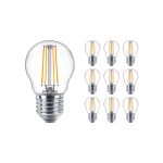 Multipack 10x Philips Master Value LEDluster E27 Ball Filament Clear 3.4W 470lm - 927 Extra Warm White | Best Colour Rendering - Dimmable - Replaces 40W