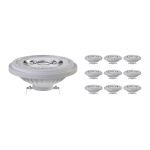 Multipack 10x Noxion Lucent LED Spot G53 AR111 7.4W 530lm 24D - 930 Warm White | Best Colour Rendering - Dimmable - Replaces 50W