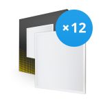 Multipack 12x LED Panel Bright Choice Backlit 36W 3240lm - 840 Cool White | 60x60cm - UGR <22