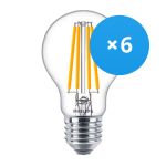 Multipack 6x Philips Corepro LEDbulb E27 Pear Clear 10.5W 1521lm - 827 Extra Warm White | Replaces 100W