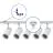 Complete Set 1-Phase Rail L 1 x 1 Meter White | incl. 5x Spot + GU10 2700K 3W Dimmable + 1 x 1 Meter End Cap, Power Connector and L -Connector