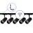 Complete Set 1-Phase Rail L 1,5 x 2 Meter Black | incl. 5x Spot + GU10 2700K 3W Dimmable + End Cap, Power Connector and L -Connector 