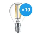 Multipack 10x Philips Corepro LEDluster E14 Ball Filament Clear 4.3W 470lm - 827 Extra Warm White | Replaces 40W