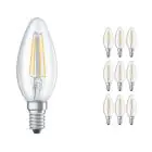 Multipack 10x Ledvance CLASSIC LED E14 Candle Filament Clear 4.8W 470lm - 827 Extra Warm White | Dimmable - Replaces 40W