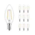 Multipack 10x Philips Corepro LEDcandle E14 Filament Clear 2W 250lm - 827 Extra Warm White | Replaces 25W