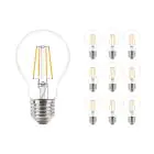Multipack 10x Philips Corepro LEDbulb E27 Pear Clear 4.3W 470lm - 827 Extra Warm White | Replaces 40W