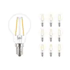 Multipack 10x Philips Corepro LEDluster E14 Ball Filament Clear 2W 250lm - 827 Extra Warm White | Replaces 25W
