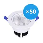 Multipack 50x LED spot Round Tiltable 7W 560lm 60D - 930 Warm White | 85mm - Cutout 70mm - UGR 