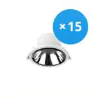 Multipack 15x Noxion LED Downlight Apollo 9W 1100lm 60D - 840 Cool White | 145mm - Alu Reflector - UGR